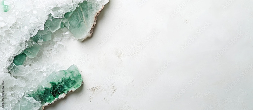 Aufkleber abstract crystal geode texture on white background with copy space