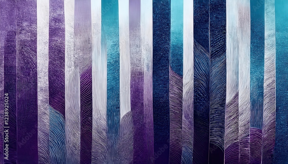 Poster abstract vertical line pattern with textured gradient in blue and purple tones, modern digital background for design and branding

