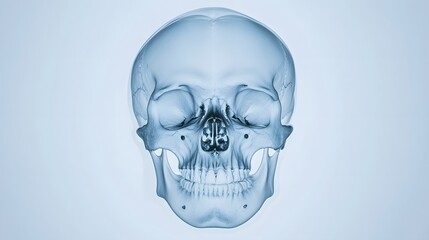 Intricate X-ray of Human Skull Highlighting Cranial and Facial Bone Structure