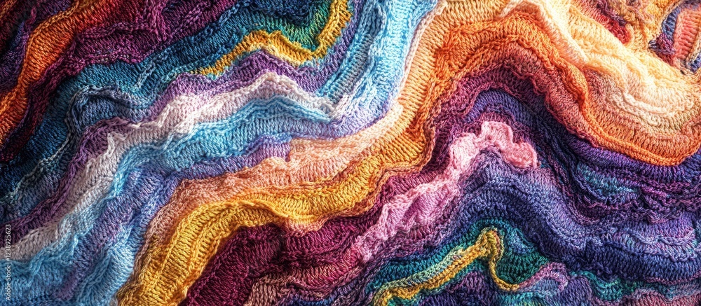 Poster colorful abstract pattern with multicolored waves and textures