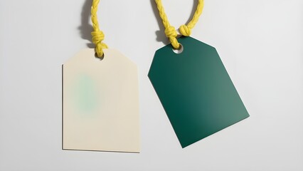 2 Blank price tag mockup design with white background 