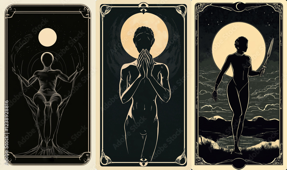 Canvas Prints tarot illustrations in modern style