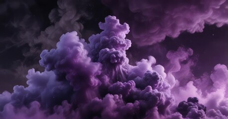 Fototapeta premium Haunting atmospheric smoke wave background with dark swirling purple and black clouds , mystical aura, abstract, smoky