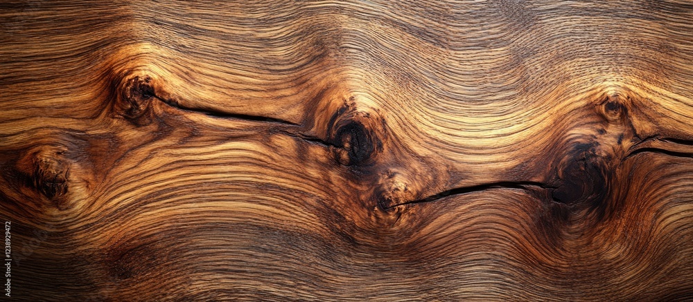 Poster close-up view of textured wood surface with visible grain patterns and knots ideal for backgrounds o