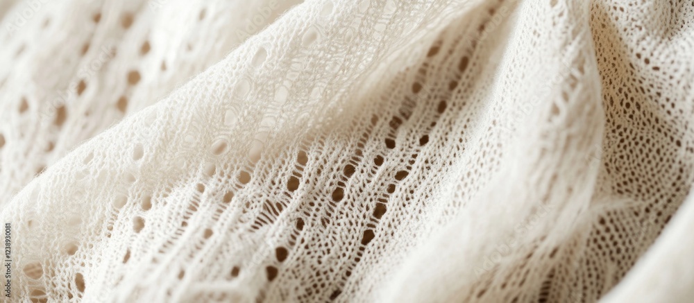 Poster textured cream lace fabric background with intricate patterns and delicate details suitable for text