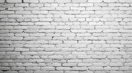 Obraz premium High-angle shot of a white grunge brick wall with a sense of depth, depth perception, brick texture, layered structure, worn surface, building facade.
