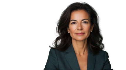 Confident businesswoman posing with transparent background