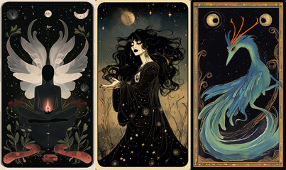 tarot illustrations in modern style