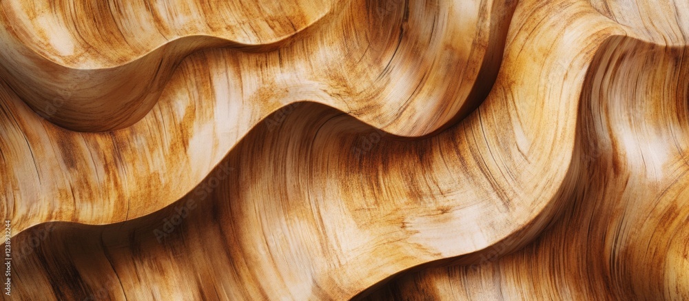 Poster abstract close-up of textured wood grain patterns with flowing curves and warm brown tones suitable 
