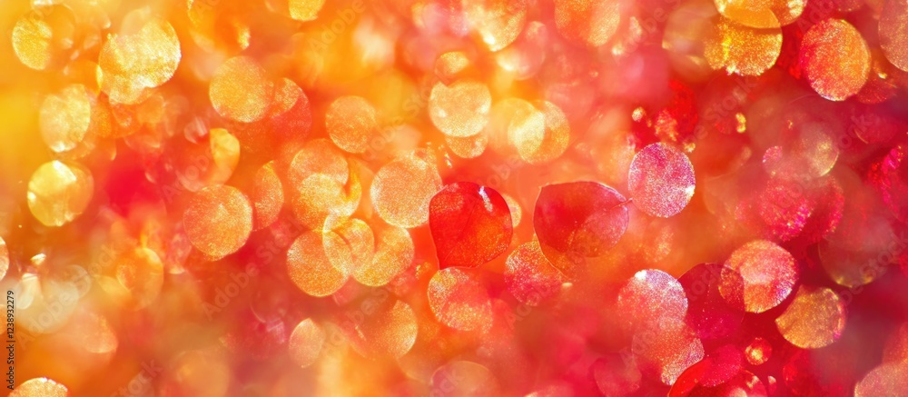 Poster colorful bokeh background with orange and red tones creating a warm abstract design suitable for var
