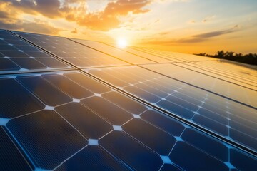 Solar energy innovation: isolated solar panels with sunlight reflection for renewable power solutions 