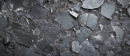 Dark Slate Stone Texture with Irregular Fractured Surface