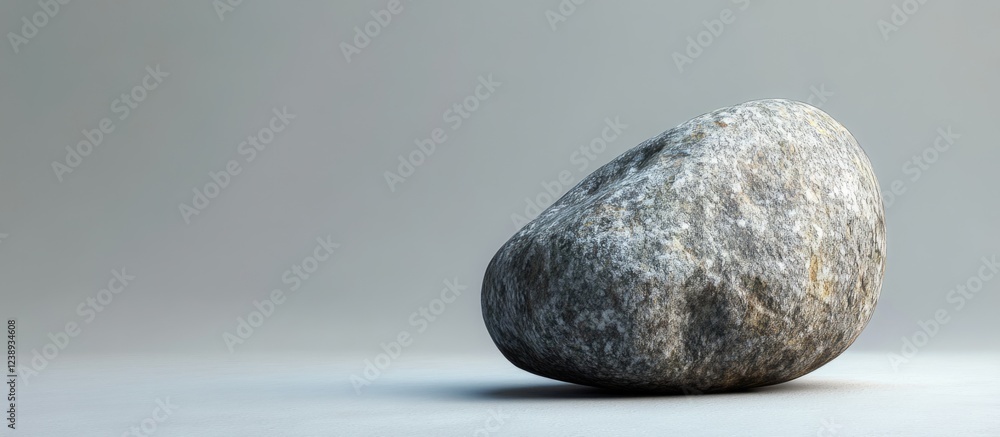 Poster gray stone on a light background with soft shadows suitable for minimalistic design with copy space