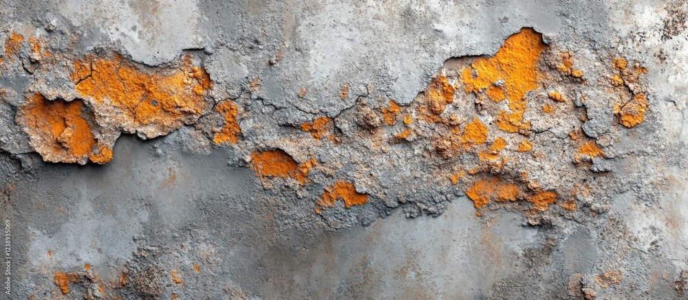 Poster rusty weathered metal surface with orange and gray textures and patterns suitable for backgrounds. c