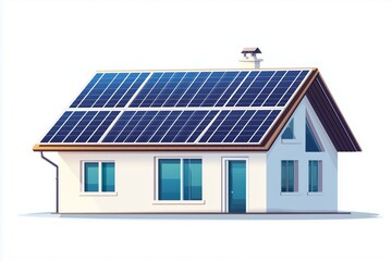 Solar power station panel icon illustration on white