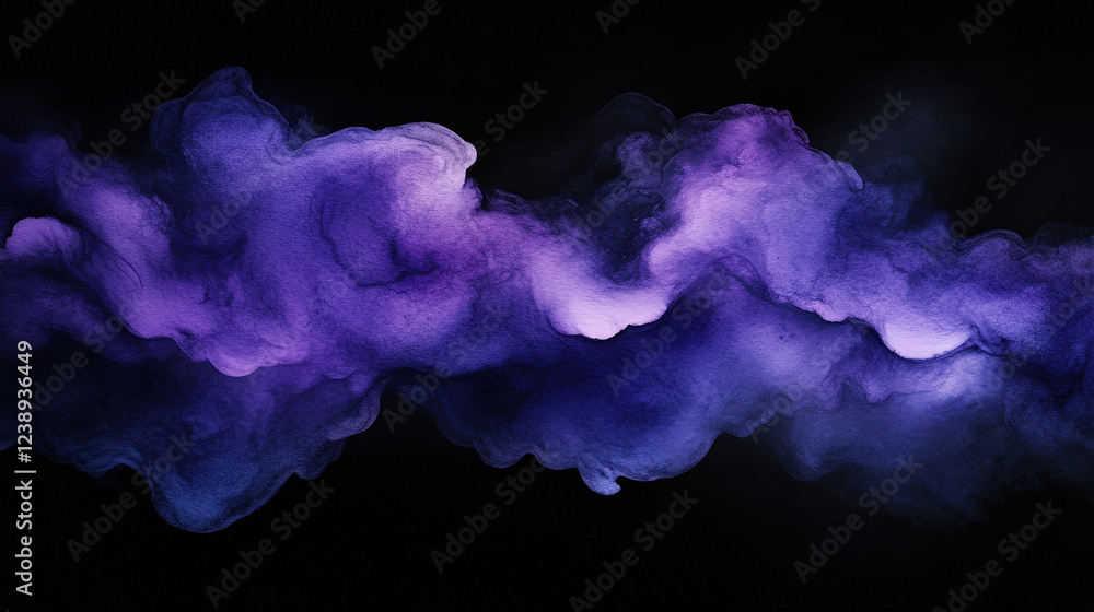 Aufkleber Flowing swirls of purple smoke against a dark backdrop create an enchanting and ethereal atmosphere, captivating the viewer\'s attention