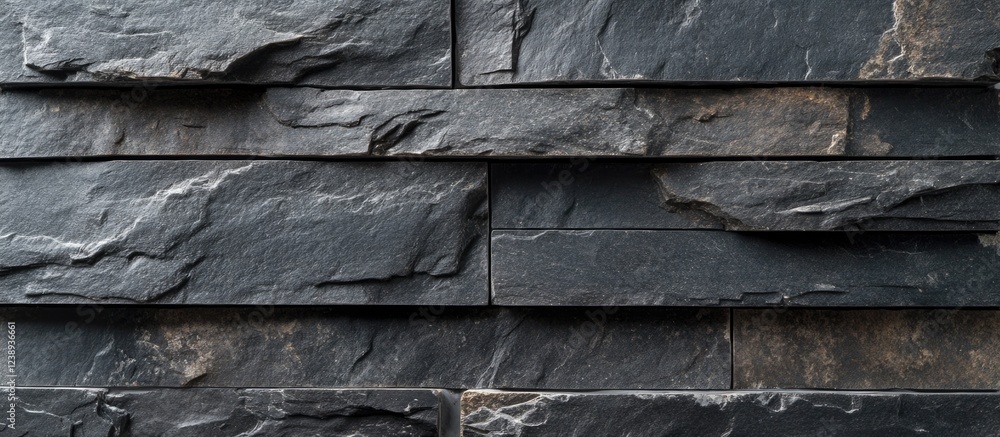 Poster black slate stone wall texture background with layered panels and natural patterns suitable for arch