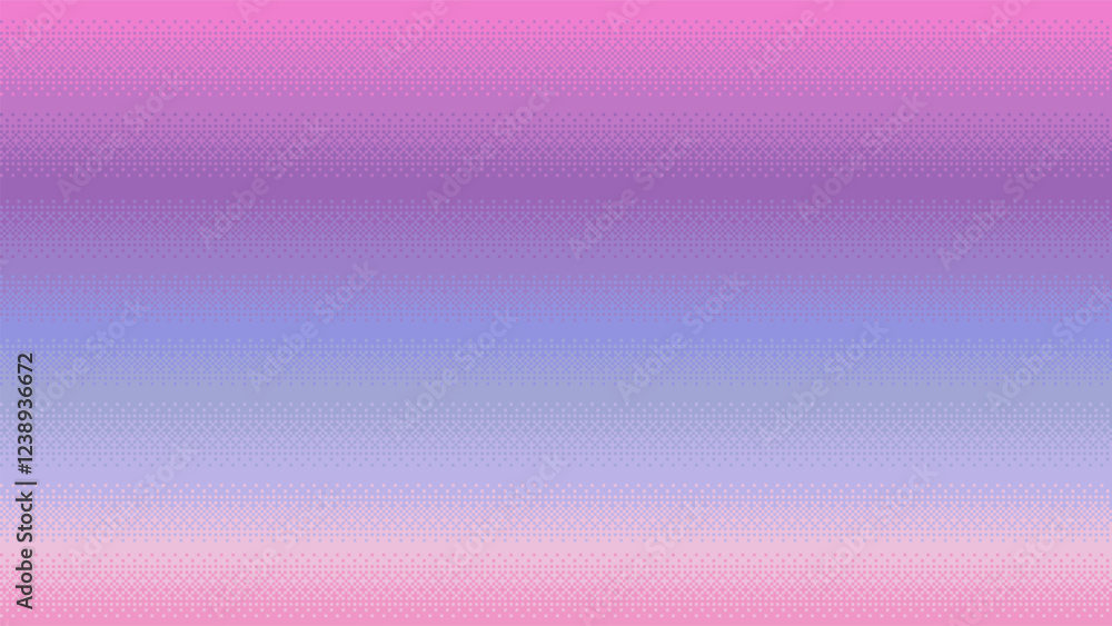 Poster pixel art gradient pink and purple color. dithering vector background. seamless when docking horizon