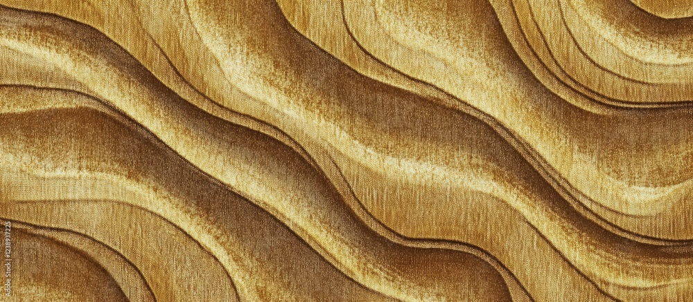 Poster decorative wooden texture with flowing wave patterns in warm golden tones suitable for background or