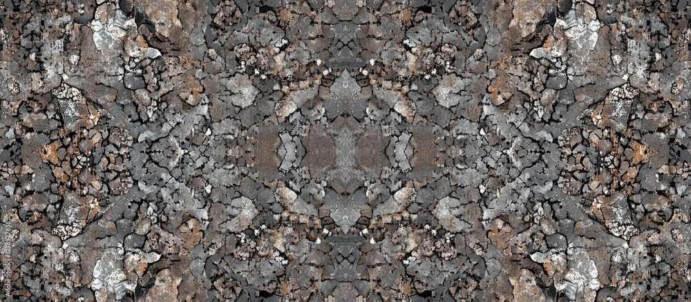 Poster abstract textured background of rough stone and gravel with neutral tones and mirrored pattern featu