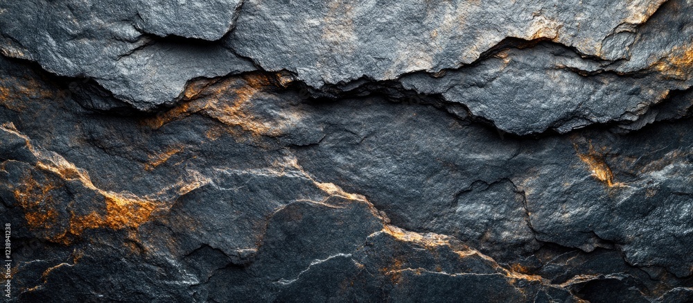 Aufkleber textured rock surface with layers and highlights of orange and gray tones suitable for backgrounds o