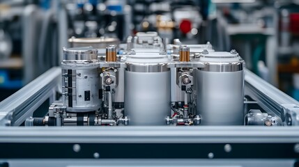 Close-up View of Internal Components of Industrial Desalination Machine