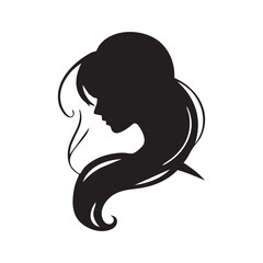 Chic Women Silhouette Vector with White Background