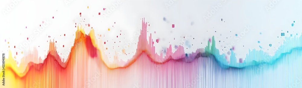Aufkleber vibrant abstract wave of colors representing sound waves, with a soft gradient background