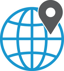 World - planet Earth. Icon with reflection on white background