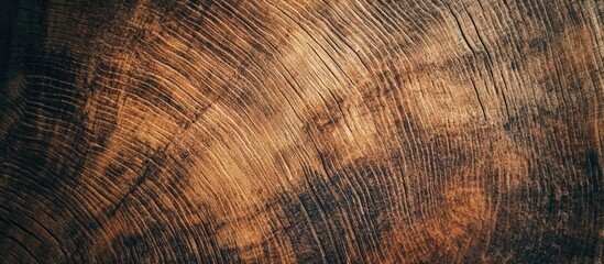 Fototapeta premium Close-up of textured wooden surface with natural patterns and lines showing age and grain details Copy Space