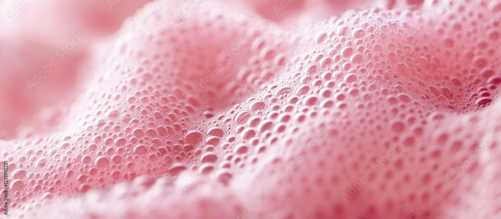 Poster pink soap bubbles close-up texture background with soft focus and copy space