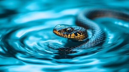 Adaptable Snake Slithering Through Rippling River