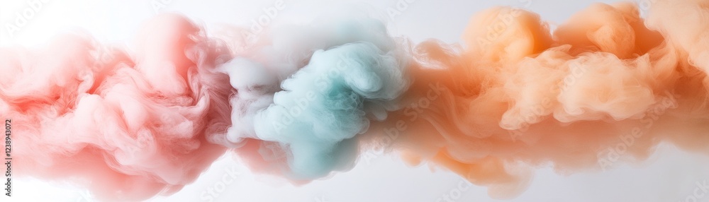 Poster multicolored smoke swirls create a captivating border with vibrant hues blending smoothly into a cle