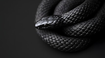 Fototapeta premium Morphing Snake:Coiled Serpent Transforms into Sinuous Rope in Minimalist Black and White