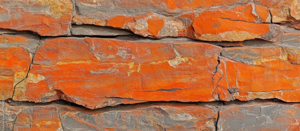 Aufkleber colorful textured rock wall with orange and gray layers suitable for background use and design proje