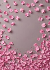 Minimal background with scattered pink flower petals, beauty, pattern, softness
