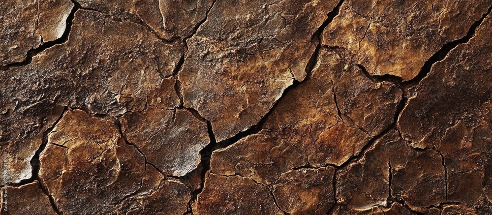 Poster cracked and weathered earth texture background with brown tones and detailed surface patterns suitab