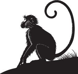 Monkey silhouette image