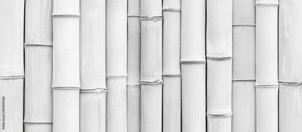 Poster white bamboo texture background seamless pattern with vertical bamboo poles arranged neatly