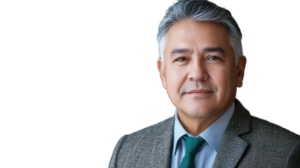 Portrait of confident mature businessman on transparent background