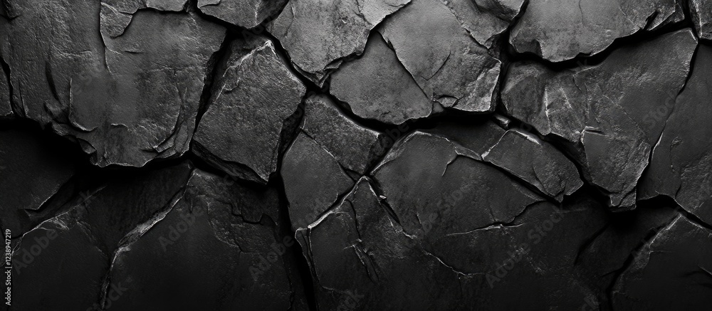 Poster dark cracked stone wall texture with detailed surface patterns suitable for backgrounds and design e
