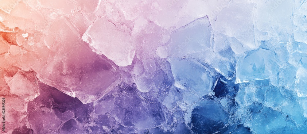 Poster colorful ice texture background with layered ice chunks in pink and blue tones suitable for design p