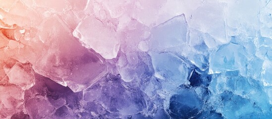 Colorful ice texture background with layered ice chunks in pink and blue tones suitable for design projects with Copy Space