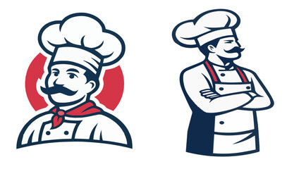 chef minimalist logo set 