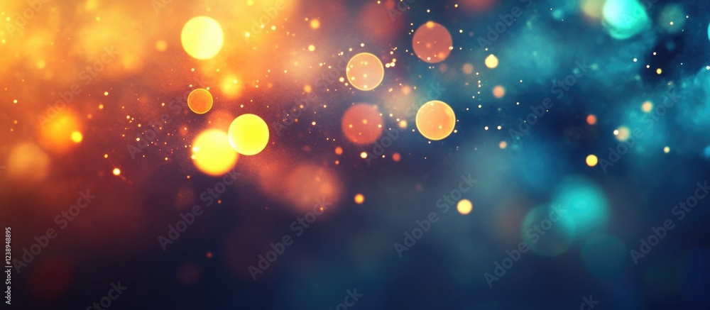 Poster colorful bokeh lights with a gradient background creating an abstract visual effect suitable for des