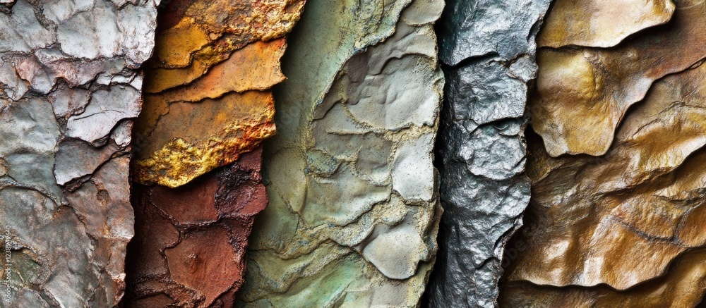 Poster colorful textured rock surface patterns in a natural setting suitable for backgrounds and design cop