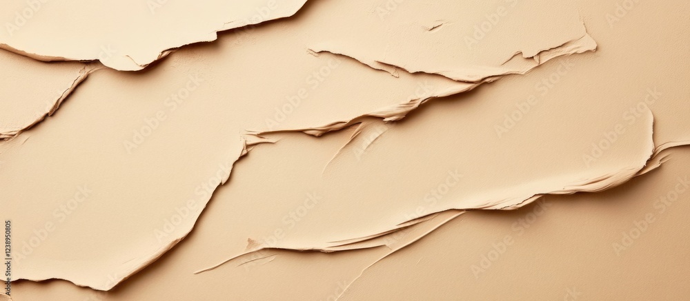 Poster beige textured background with peeling layers showcasing depth and dimension suitable for design pro