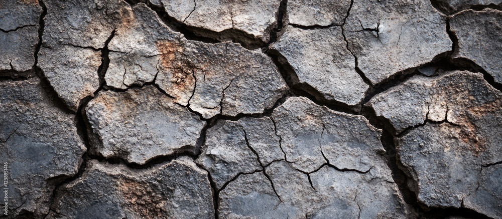 Poster cracked dry earth texture background with rough surface detail and color variations, suitable for us