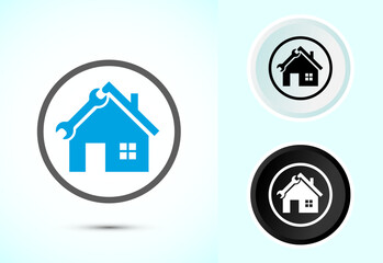 Obraz premium House repair icon design illustration. Home remodeling, repair or maintenance sign