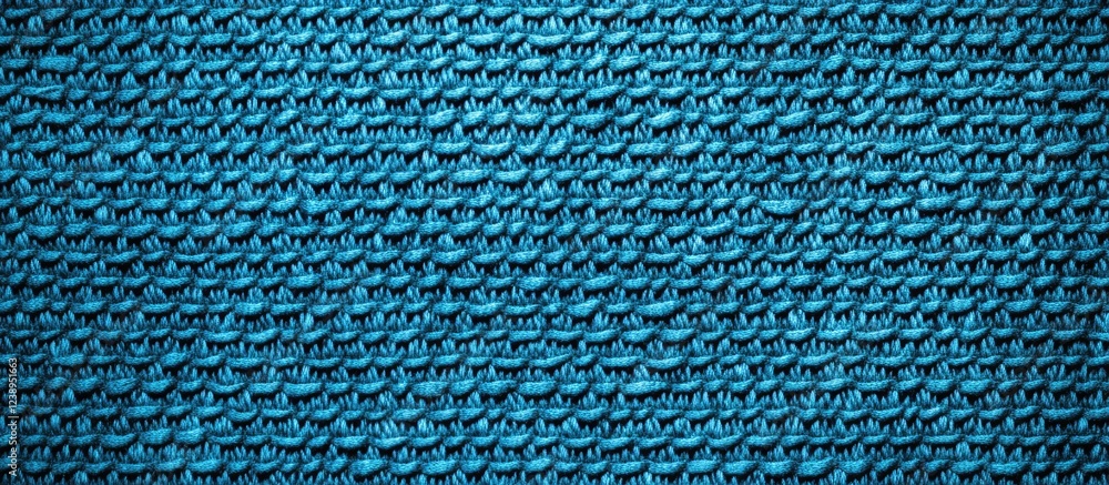 Poster Blue textured fabric background with intricate woven patterns and uniform color ideal for use in various design applications Copy Space